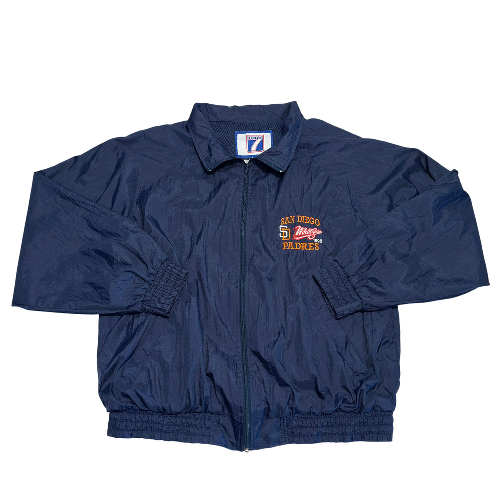 Vintage Logo 7 Windbreaker Jacket Size XL San Diego Padres 1998 World Series MLB